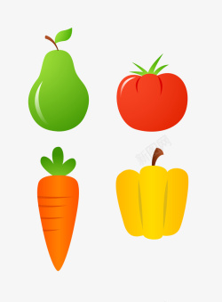 彩色水果与蔬菜矢量图素材