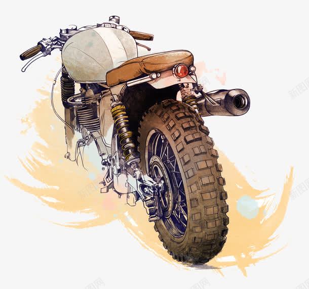 手绘摩托车png免抠素材_88icon https://88icon.com 帅酷摩托车 手绘摩托车图 摩托跑车