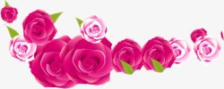 粉色卡通水彩玫瑰装饰素材
