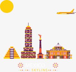 墨西哥城市旅游海报矢量图素材
