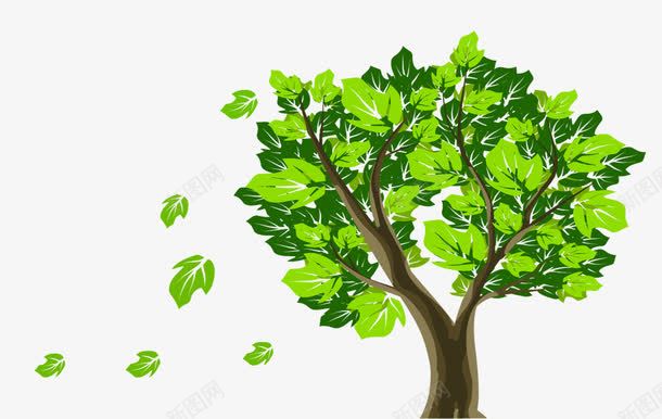 树和飘落的叶子png免抠素材_88icon https://88icon.com png 叶子 树 植物