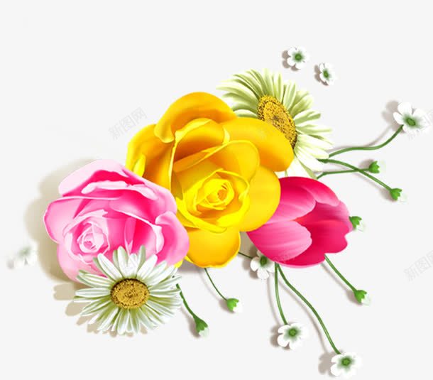 唯美节日花朵装饰png免抠素材_88icon https://88icon.com 节日 花朵 装饰