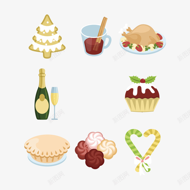 手绘食物矢量图ai免抠素材_88icon https://88icon.com 扁平 手绘 食物 矢量图