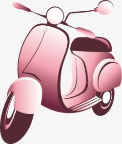 粉色电车电动摩托车矢量图高清图片