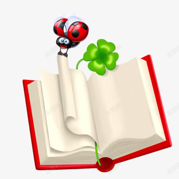 创意书本上的瓢虫png免抠素材_88icon https://88icon.com png图片素材 免费png元素 免费png素材 创意书本上的瓢虫 四叶草 飞虫