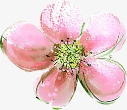粉色卡通创意花朵手绘素材