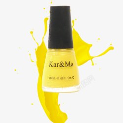 黄色鲜亮指甲油瓶素材