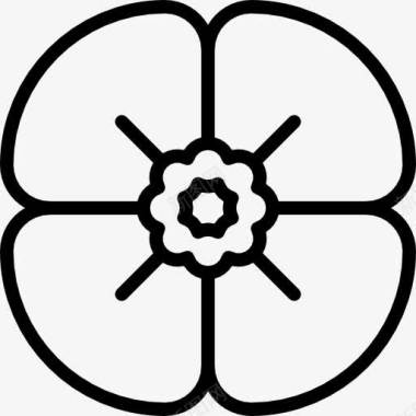 桃花花瓣背景罂粟图标图标