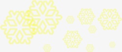 手绘黄色雪花冬季装饰素材