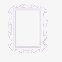 紫色矩形花纹边框相框素材
