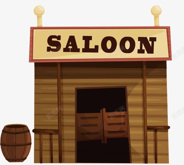 saloonpng免抠素材_88icon https://88icon.com 卡通 木屋 木桶