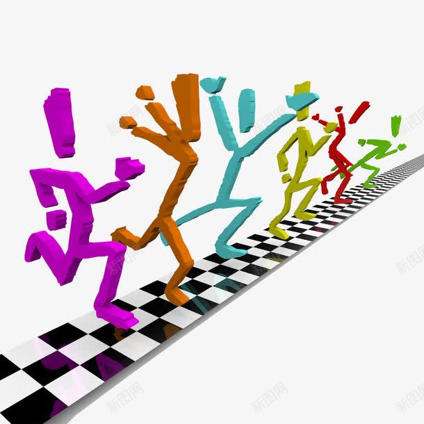 站在起跑线上的3D人png免抠素材_88icon https://88icon.com 创意 商业 商务 站在起跑线上的3D人 财经 金融