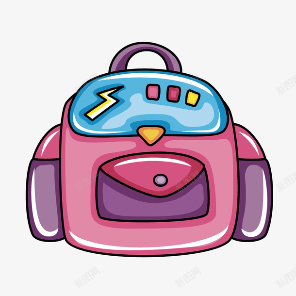 手绘卡通紫色渐变书包矢量图ai免抠素材_88icon https://88icon.com 书包 卡通 手绘 渐变 紫色 矢量图