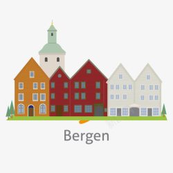Bergen挪威城市建筑素材