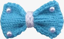 蓝色毛织蝴蝶领结素材