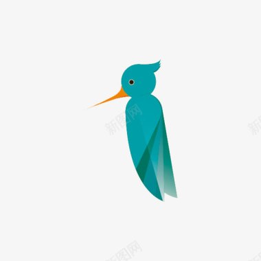 蓝色啄木鸟图标图标