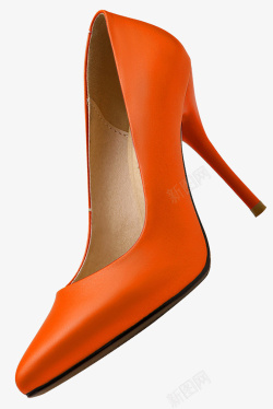 一只橙色高跟鞋素材