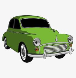 卡通绿色小汽车素材