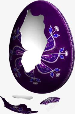 蛋壳花纹设计紫色花纹蛋壳高清图片