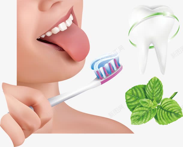 呵护牙齿png免抠素材_88icon https://88icon.com 刷牙 呵护 清新 牙刷 牙科 牙齿