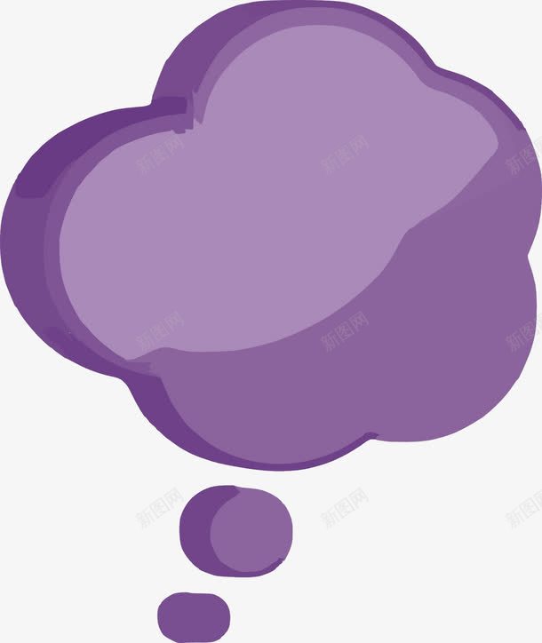 紫色对话框png免抠素材_88icon https://88icon.com 云朵 对话框 手绘素材 文案背景 紫色