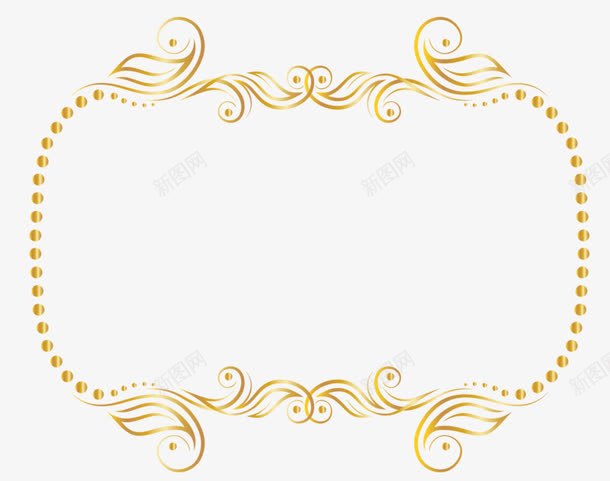 金色边框纹理png免抠素材_88icon https://88icon.com 促销边框 手绘 时尚 金边