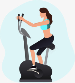 UI插画正在锻炼的女性素材