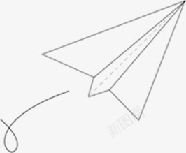 卡通线条飞机图标图标