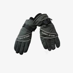 黑色冬季保暖手套素材