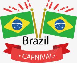巴西国旗狂欢节标签素材