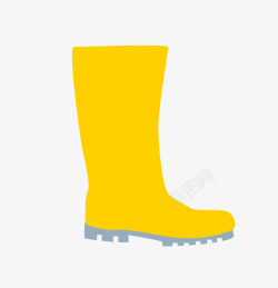 黄色胶鞋雨鞋矢量图素材