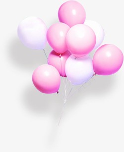 手绘粉色气球卡通圆形素材