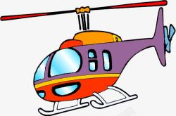 直升飞机卡通图案可爱插画素材