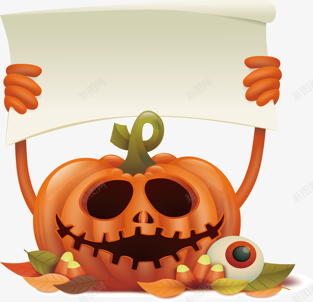 举着海报的南瓜矢量图ai免抠素材_88icon https://88icon.com happyhallowee happyhalloween 万圣节 万圣节南瓜 南瓜 南瓜怪 矢量png 矢量图