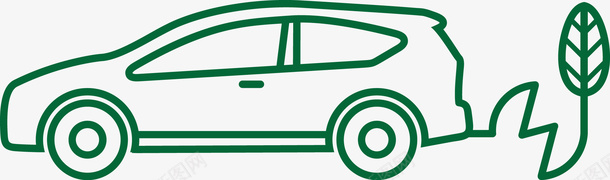 简易绿色汽车图标图标
