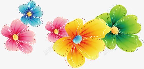 可爱卡通春天花朵png免抠素材_88icon https://88icon.com 卡通 可爱 春天 花朵