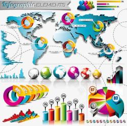 世界地图状数据信息图信息图数图标高清图片