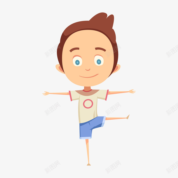 单脚独立的瑜伽姿势png免抠素材_88icon https://88icon.com 健身 动漫人物男生 动漫动画 卡通手绘 小男生 瑜伽动作 装饰图 锻炼