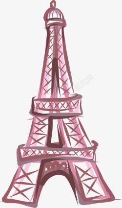 手绘巴黎铁塔素材