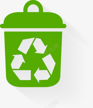 钥匙PNG图绿色回收垃圾桶图图标图标