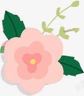 手绘水彩粉色花朵插图素材