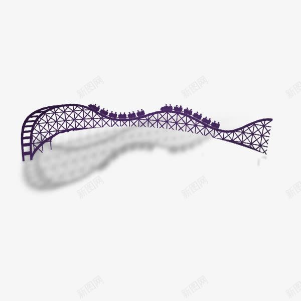 过山车png免抠素材_88icon https://88icon.com 紫色 过山车