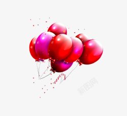红色简约气球装饰图案素材
