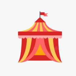 红黄色条纹图案马戏团帐篷素材