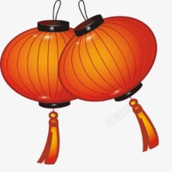 中国风节日元素红色的灯笼素材