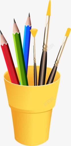 五颜六色各色铅笔毛笔素材