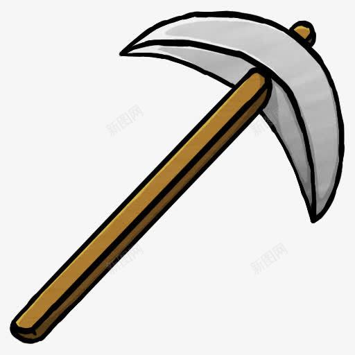 铁鹤嘴锄图标png免抠素材_88icon https://88icon.com iron pickaxe 铁