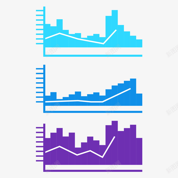 数据分析图表psd免抠素材_88icon https://88icon.com 图表 扁平化 数据 紫色