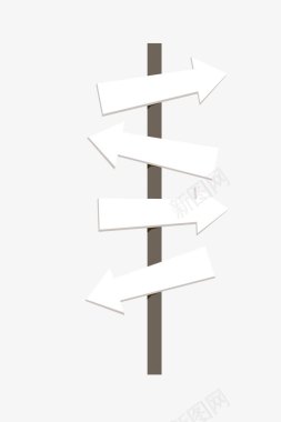 木质白色路标图标图标