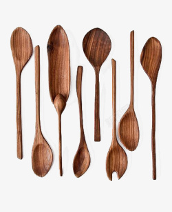八个木质勺子素材